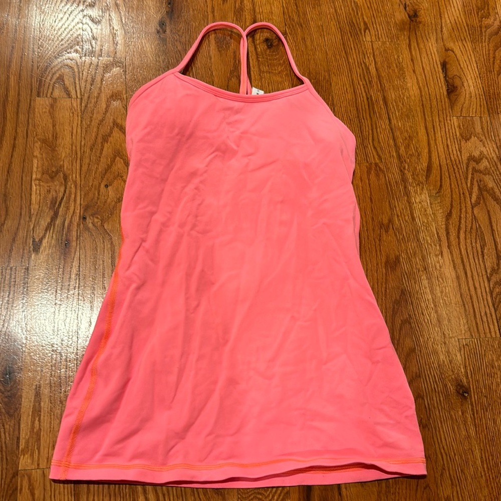 Neon coral Lululemon tank top